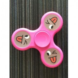 image of SMILING FACE STREE RELIEF TOY TRIANGLE FIDGET SPINNER (PINK) -