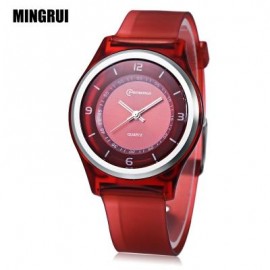 image of MINGRUI MR - 8823 KIDS QUARTZ WATCH 30M WATER RESISTANCE PLASTIC STRAP WRISTWATCH (DEEP RED) 0