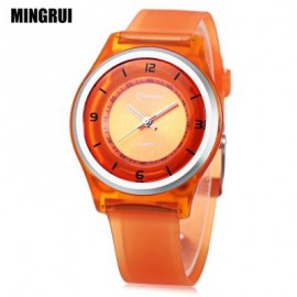 image of MINGRUI MR - 8823 KIDS QUARTZ WATCH 30M WATER RESISTANCE PLASTIC STRAP WRISTWATCH (SWEET ORANGE) 0