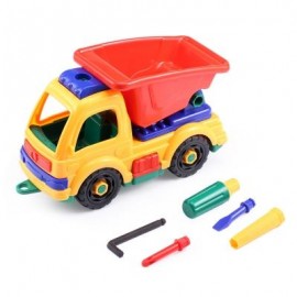 image of KIDS PLASTIC DIY CARTOON CONSTRUCTION TRUCK VEHICLE (COLORMIX) -