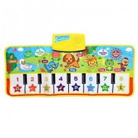 image of BABY MUSICAL CARTOON ANIMAL PIANO PLAY MAT LANGUAGE LEARNING TOY (COLORMIX) -