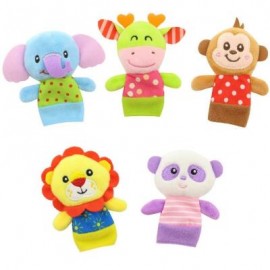image of 5 PCS BABY FINGER PUPPETS SET CUTE ANIMALS BABY CALM TOYS (COLORMIX) 20CM / 7.9 INCH