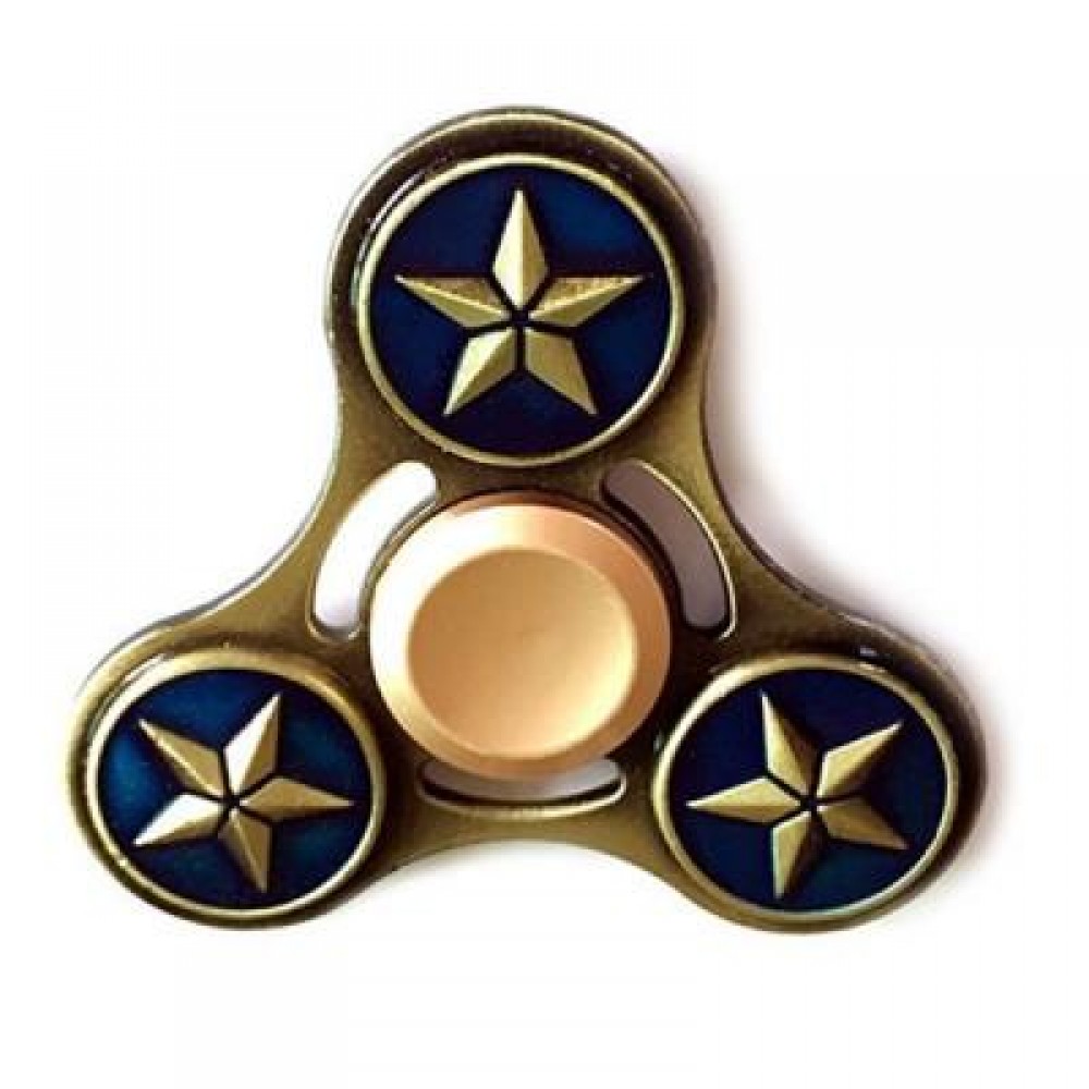 STAR PATTERN FINGER GYRO ALLOY FIDGET SPINNER (DEEP BLUE) - STAR PATTERN FINGER GYRO ALLOY FIDGET SPINNER (DEEP BLUE) -