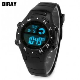 image of DIRAY DR - 201 CHILDREN DIGITAL WATCH LED ALARM CHRONOGRAPH CALENDAR 5ATM PU BAND WRISTWATCH (BLACK) 0