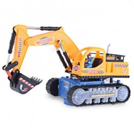 image of FLASHING WHEEL MUSICAL EXCAVATOR BUILDER MACHINE CAR TOY FOR CHILDREN (EARTHY) -