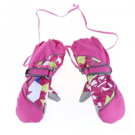 image of MARSNOW PAIRED CHILDREN WATERPROOF WINDPROOF THICKEN WARM PROTECTION ANTI-SLIP OUTDOOR SKIING MOUNTAINEERING GLOVES (ROSE MADDER) XS