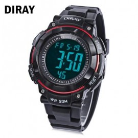image of DIRAY DR - 306G CHILDREN DIGITAL WATCH CHRONOGRAPH BACKLIGHT ALARM DAY DATE DISPLAY 5ATM WRISTWATCH (RED WITH BLACK) 0