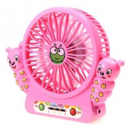 image of MINI SUMMER CREATIVE DESKTOP HANDHELD FAN CARTOON CATERPILLAR USB CHARGING (PINK) -