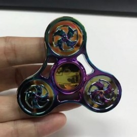 image of FOCUS TOY HOT WHEEL PATTERN TRIANGLE FIDGET SPINNER (MULTI COLOR) -