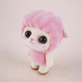 image of MINI LOVELY FLOCKING PINK SHEEP DOLL FURNISHING ARTICLES KIDS GIFT (PINK) 0