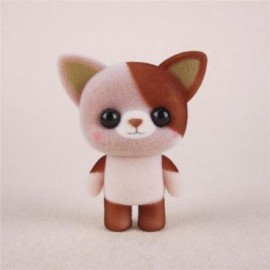 image of MINI LOVELY FLOCKING BROWN CAT DOLL FURNISHING ARTICLES KIDS GIFT (BROWN) 0