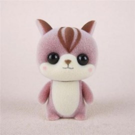 image of MINI LOVELY FLOCKING PINK SQUIRREL DOLL FURNISHING ARTICLES KIDS GIFT (PINK) 0