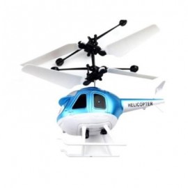 image of INDUCTION HELICOPTER RECHARGEABLE REMOTE CONTROL HELICOPTER CHILDREN TOYS (BLUE) 0