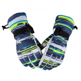 image of UNISEX PAIRED OUTDOOR WINDPROOF WATER RESISTANT RIDING SNOWBOARD SKIING GLOVES (BLUE AND WHITE) XL