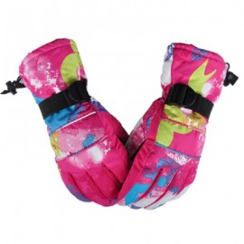 image of UNISEX PAIRED OUTDOOR WINDPROOF WATER RESISTANT RIDING SNOWBOARD SKIING GLOVES (BLUE AND PINK) L