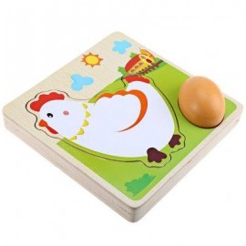 image of MULTIPLE LAYERS HEN GROW UP PROCESS WOODEN BUILDING BLOCK KIDS PUZZLE EDUCATIONAL TOY (COLORMIX) -