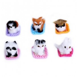 image of 6PCS LOVELY STANDING ANIMALS MINI SIMULATION PLUSH TOY WITH NEST BIRTHDAY CHRISTMAS GIFT (COLORMIX) -