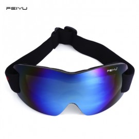 image of FEIYU UV PROTECTION ANTI-FOG BIG SKIING GOGGLES MASK MEN WOMEN SNOWBOARDING CYCLING GLASSES (BLUE) -
