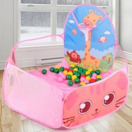 image of FOLDABLE OCEAN BALL PIT POOL KIDS TENT HOUSE PLAY SET TOY (PINK CHAMPAGNE) -