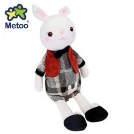 image of METOO TIRAMITU SOFT STUFFED BUNNY PLUSH RABBIT DOLL TOY BIRTHDAY CHRISTMAS GIFT (WHITE AND BLACK) 44.00 x 16.00 x 8.00 cm