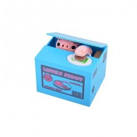 image of ROBOTIC STEALING MONEY PIG TOY COIN BANK / SAVING BOX GREAT KIDS PRESENT (BLUE) 15.00 x 12.50 x 12.60 cm
