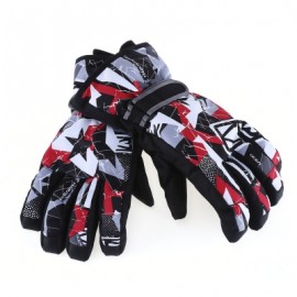 image of MARSNOW PAIRED WATERPROOF WINDPROOF THICKEN WARM PROTECTION ANTI-SLIP SKIING MOUNTAINEERING GLOVES (BLACK) XL