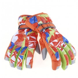 image of MARSNOW PAIRED WATERPROOF WINDPROOF THICKEN WARM PROTECTION ANTI-SLIP SKIING MOUNTAINEERING GLOVES (DARKSALMON) XS