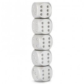 image of 5PCS ALUMINUM ALLOY 6-SIDED NOVELTY ADULT DICE WITH DECORATION PIT GAME TOY (SILVER) -
