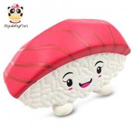 image of SQUISHYFUN PU SPONGE SLOW RISING SIMULATE SUSHI SQUEEZE TOY (RED) -