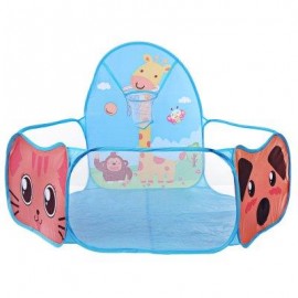 image of FOLDABLE OCEAN BALL PIT POOL KIDS TENT HOUSE PLAY SET TOY (BLUE) -