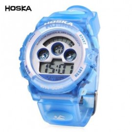 image of HOSKA H001B CHILDREN LED DIGITAL WATCH WATER RESISTANCE DAY CHRONOGRAPH SPORTS WRISTWATCH (BLUE) 0