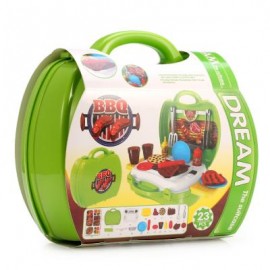 image of 23PCS KIDS MINI SIMULATION KITCHEN BARBECUE TOOLS BOX EDUCATIONAL TOY 22.00 x 24.00 x 10.00 cm