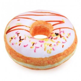 image of CARTOON 3D SIMULATION SWEET CHOCOLATE DONUT SOFA PLUSH PILLOW TOY (CRYSTAL CREAM) -
