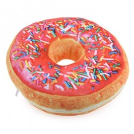 image of CARTOON 3D SIMULATION SWEET CHOCOLATE DONUT SOFA PLUSH PILLOW TOY (ORANGEPINK) -