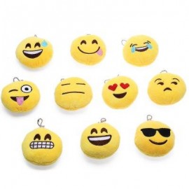 image of 10PCS MINI EXPRESSION CUTE EMOTION SMILEY CUSHION STUFFED PLUSH TOY (YELLOW) -
