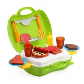 image of 23PCS KIDS MINI SIMULATION KITCHEN BARBECUE TOOLS BOX EDUCATIONAL PRETEND PLAY TOY PRESENT (COLORMIX) -