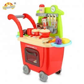 image of RANXIAN CRX525 - 11 30PCS KIDS TROLLEY TOYS KITCHEN THEME (RED) 0