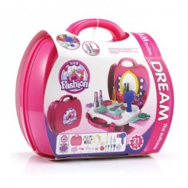 image of 21PCS BABY KIDS MINI SIMULATION MAKEUP TOOLS BOX EDUCATIONAL PRETEND PLAY TOY GIFT 25.00 x 23.00 x 11.00 cm