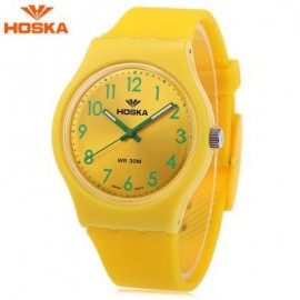 image of HOSKA H801B CHILDREN QUARTZ WATCH LUMINOUS 3ATM WRISTWATCH (YELLOW) 0