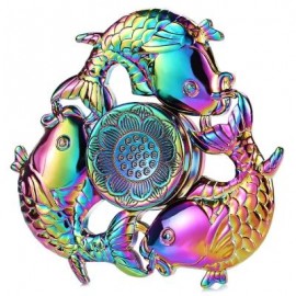 image of CARP LOTUS PATTERN ZINC ALLOY FIDGET TRI-SPINNER FUNNY STRESS RELIEVER ADULT FIDGETING TOY (COLORMIX) -