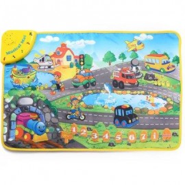 image of KIDS TRANSPORTATION SOUND LEARNING MUSICAL PLAY MAT TOY EDUCATIONAL SINGING CARPET (COLORMIX) -