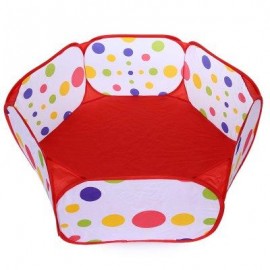 image of CHILDREN FOLDING OCEAN BALL PIT HOLDER PORTABLE OUTDOOR INDOOR TOY TENT PLAYHUT (RED WITH WHITE) L