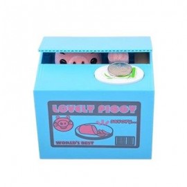 image of ROBOTIC STEALING MONEY PIG TOY COIN BANK / SAVING BOX GREAT KIDS PRESENT (BLUE) -