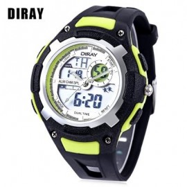 image of DIRAY DR - 323AD KIDS DUAL MOVT WATCH DATE DAY DISPLAY BACKLIGHT STOPWATCH ALARM 3ATM WRISTWATCH (GREEN) 0