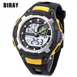 image of DIRAY DR - 323AD KIDS DUAL MOVT WATCH DATE DAY DISPLAY BACKLIGHT STOPWATCH ALARM 3ATM WRISTWATCH (YELLOW) 0