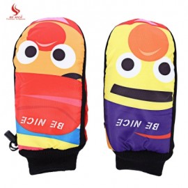 image of BENICE PAIRED UNISEX SUPER WARM PROTECTION WATER RESISTANT CARTOON SKI GLOVE FOR OUTDOOR ACTIVITY (COLORFUL) L