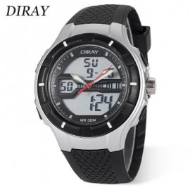 image of DIRAY DR - 333AD CHILDREN DUAL MOVT WATCH DATE DAY DISPLAY BACKLIGHT STOPWATCH ALARM 3ATM WRISTWATCH (SILVER) 0