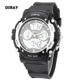 image of DIRAY DR - 330AD CHILDREN DUAL MOVT SPORTS WATCH DATE DAY DISPLAY BACKLIGHT STOPWATCH ALARM 3ATM WRISTWATCH (SILVER) 0