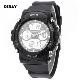 image of DIRAY DR - 330AD CHILDREN DUAL MOVT SPORTS WATCH DATE DAY DISPLAY BACKLIGHT STOPWATCH ALARM 3ATM WRISTWATCH (BLACK) 0