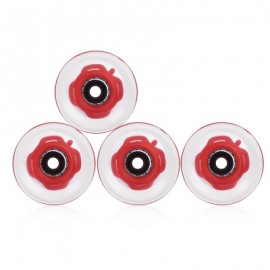 image of 4PCS 60 X 45MM PU LED TRANSPARENT SKATEBOARDING WHEELS (RED) -